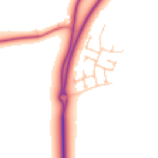 Daytime road noise heatmap for NE23 8BW