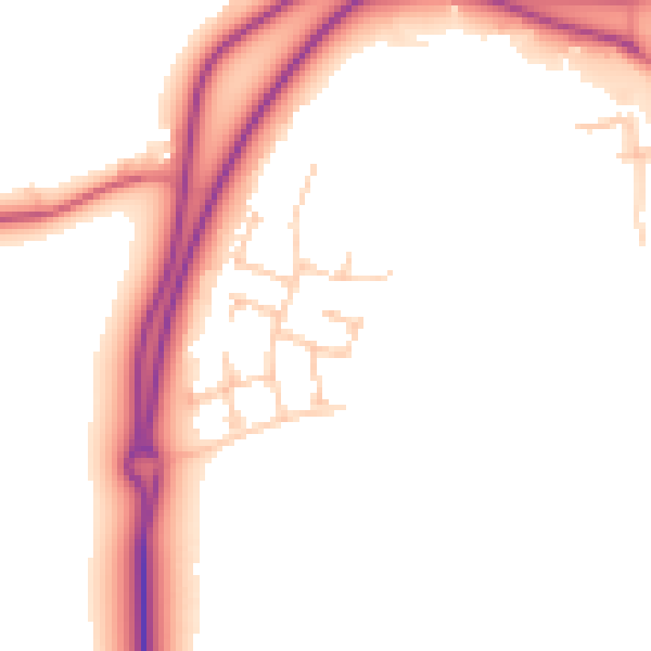 Daytime road noise heatmap for NE23 8BX
