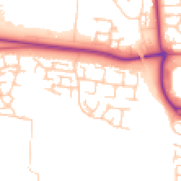 Daytime road noise heatmap for NE23 8DU