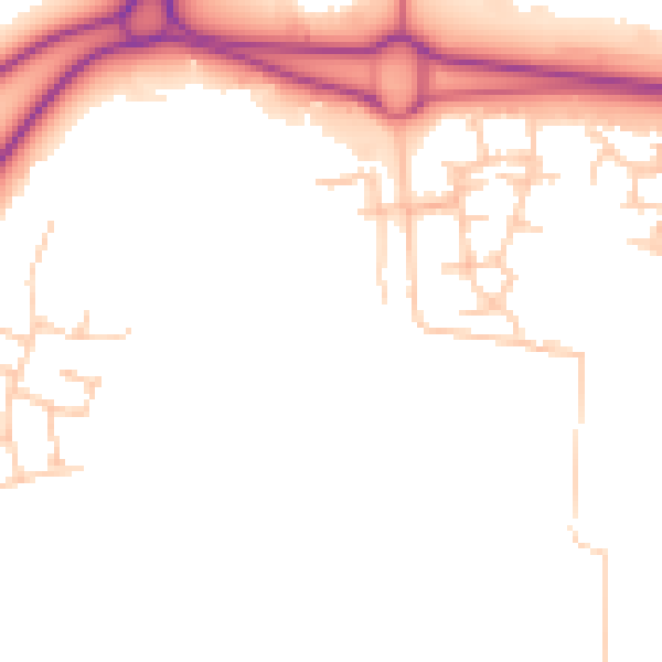 Daytime road noise heatmap for NE23 8FP