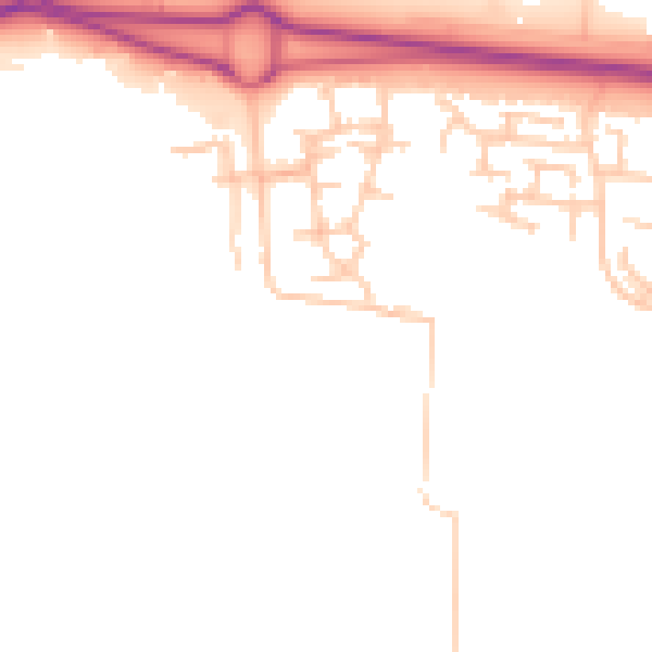 Daytime road noise heatmap for NE23 8FR