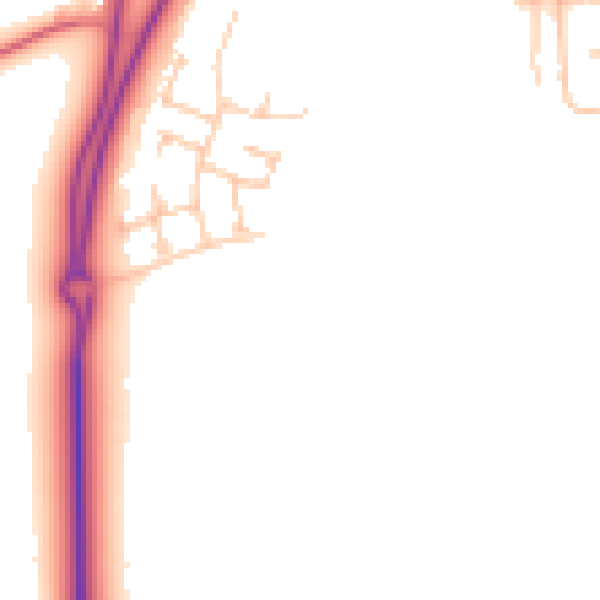 Daytime road noise heatmap for NE23 8GQ