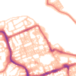 Daytime road noise heatmap for NE24 1EN