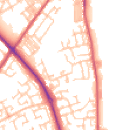 Daytime road noise heatmap for NE24 3FD