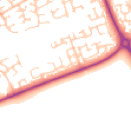 Daytime road noise heatmap for NE24 3QH