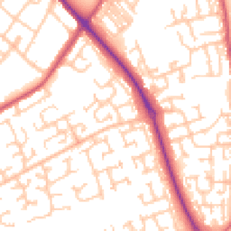 Daytime road noise heatmap for NE24 3TH