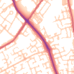 Daytime road noise heatmap for NE24 3TL