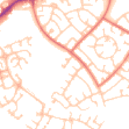 Daytime road noise heatmap for NE24 4DQ