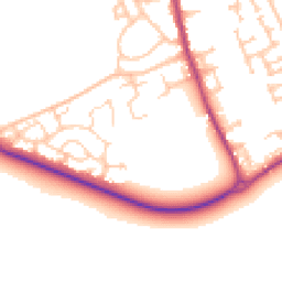 Daytime road noise heatmap for NE24 4ER