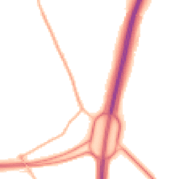 Night-time road noise heatmap for NE24 4HF