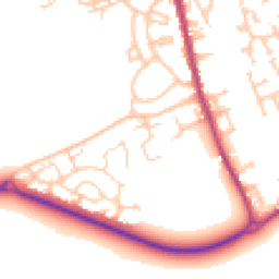 Daytime road noise heatmap for NE24 4TA