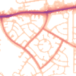 Daytime road noise heatmap for NE24 5AB