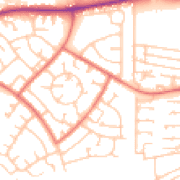 Daytime road noise heatmap for NE24 5AZ