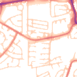 Daytime road noise heatmap for NE24 5JA