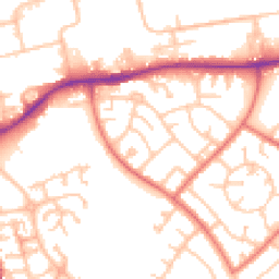 Daytime road noise heatmap for NE24 5LX