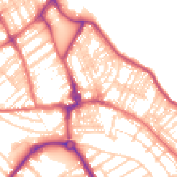 Daytime road noise heatmap for NE26 1AB