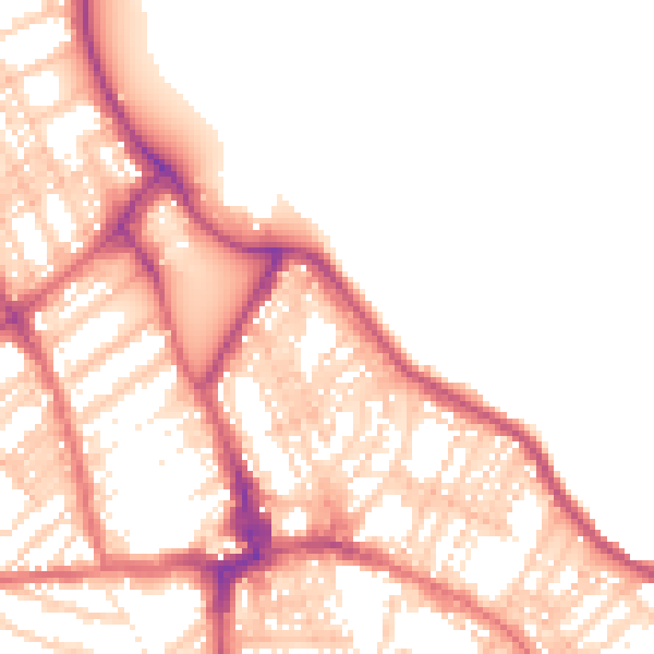 Daytime road noise heatmap for NE26 1AG