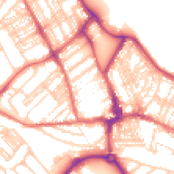 Daytime road noise heatmap for NE26 1DZ