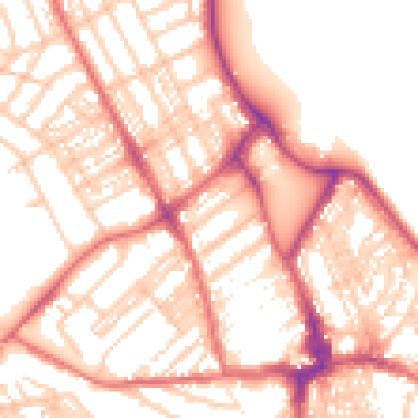Daytime road noise heatmap for NE26 1EQ