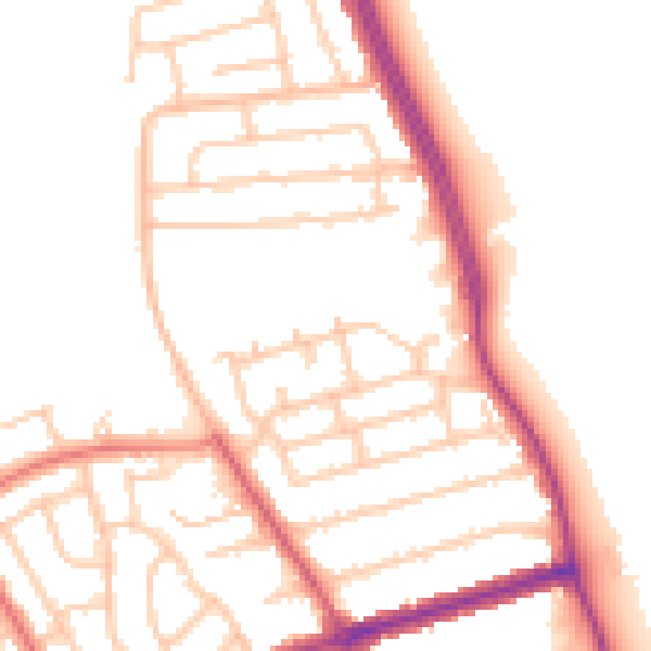 Daytime road noise heatmap for NE26 1HT