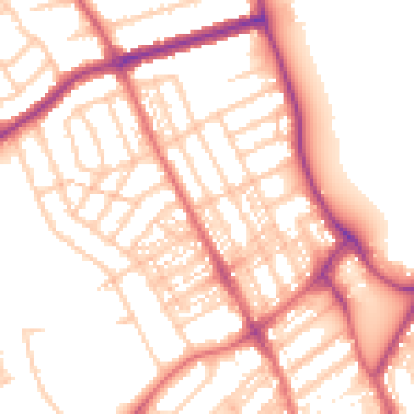 Daytime road noise heatmap for NE26 1QF