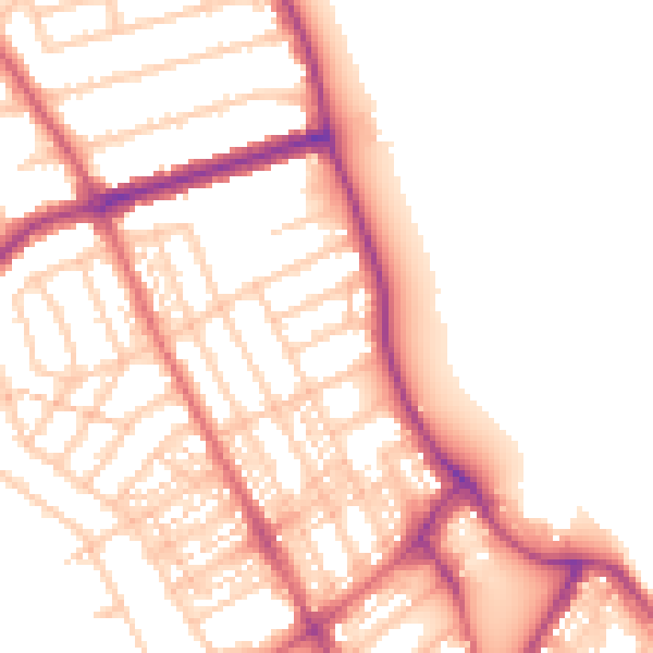Daytime road noise heatmap for NE26 1RT