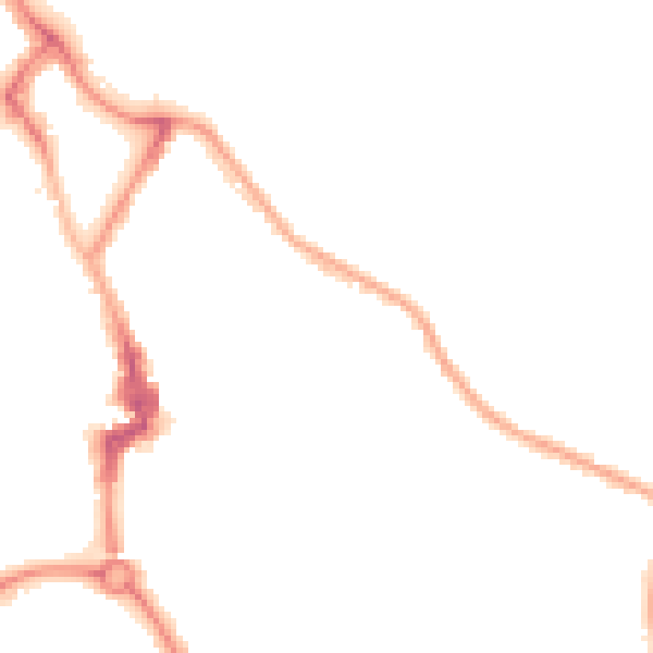 Night-time road noise heatmap for NE26 2AD