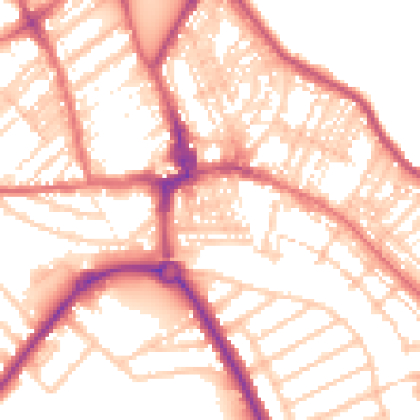Daytime road noise heatmap for NE26 2JA