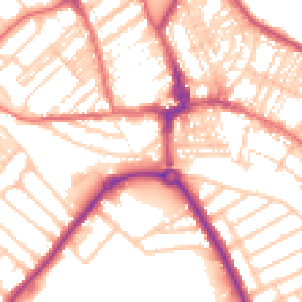 Daytime road noise heatmap for NE26 2JP