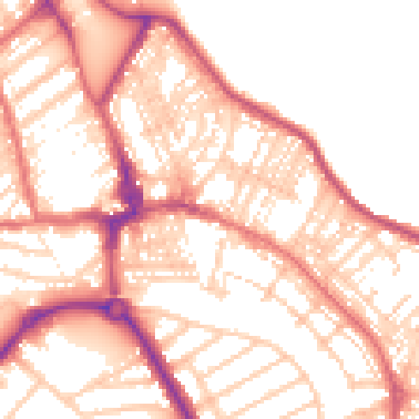 Daytime road noise heatmap for NE26 2TA