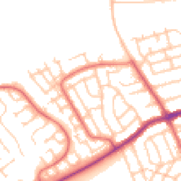 Daytime road noise heatmap for NE26 3ED