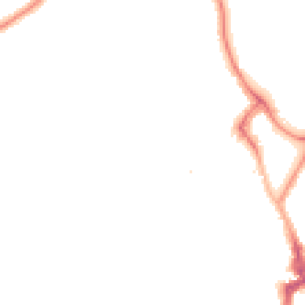 Night-time road noise heatmap for NE26 3LU