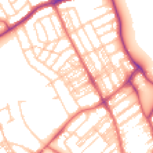 Daytime road noise heatmap for NE26 3LY