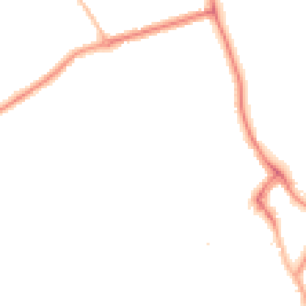 Night-time road noise heatmap for NE26 3SE