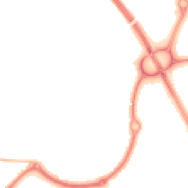 Night-time road noise heatmap for NE27 0DG