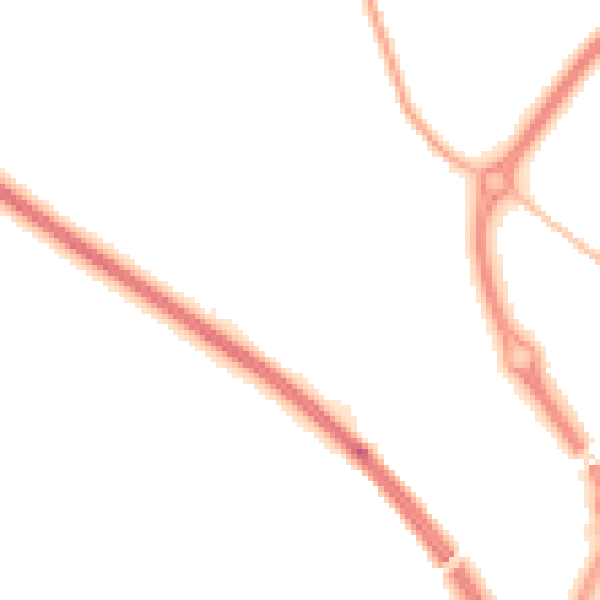 Night-time road noise heatmap for NE27 0GL