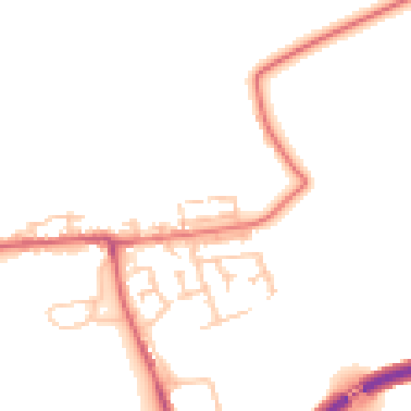 Daytime road noise heatmap for NE27 0JD