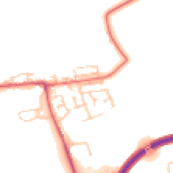 Daytime road noise heatmap for NE27 0JE