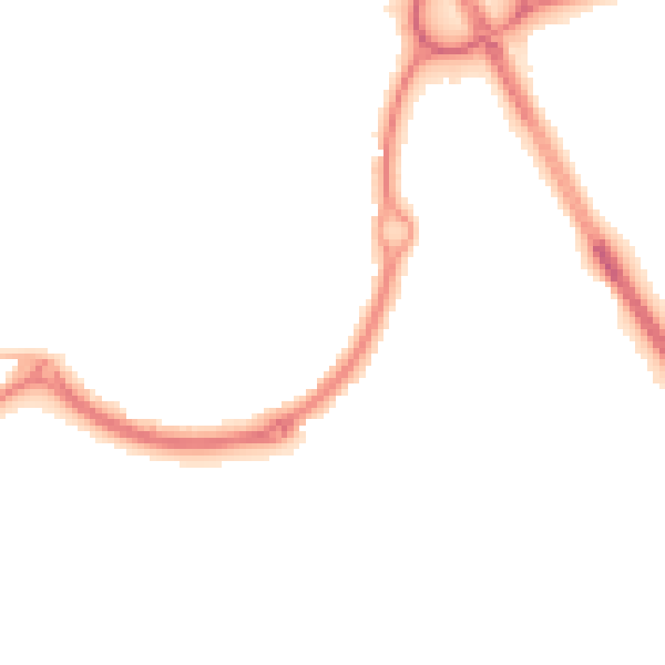 Night-time road noise heatmap for NE27 0UT