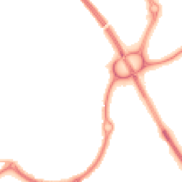 Night-time road noise heatmap for NE27 0UW