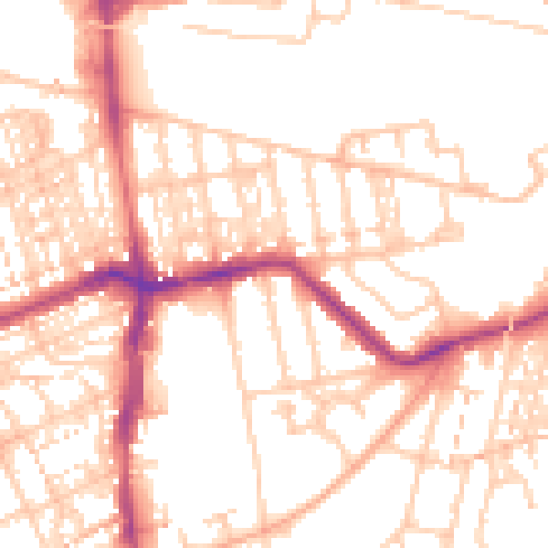 Daytime road noise heatmap for NE3 1AE