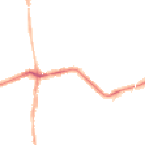 Night-time road noise heatmap for NE3 1AE