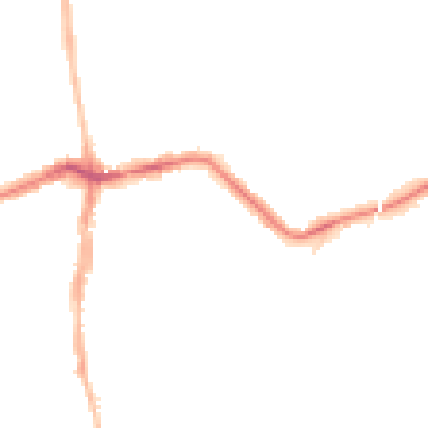 Night-time road noise heatmap for NE3 1AL