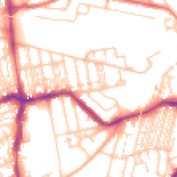 Daytime road noise heatmap for NE3 1AQ