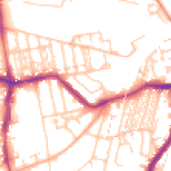 Daytime road noise heatmap for NE3 1AR