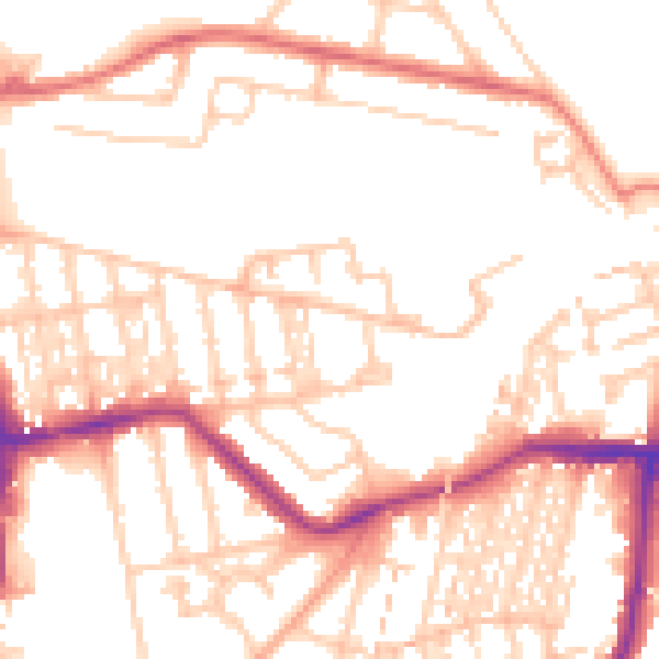 Daytime road noise heatmap for NE3 1AU