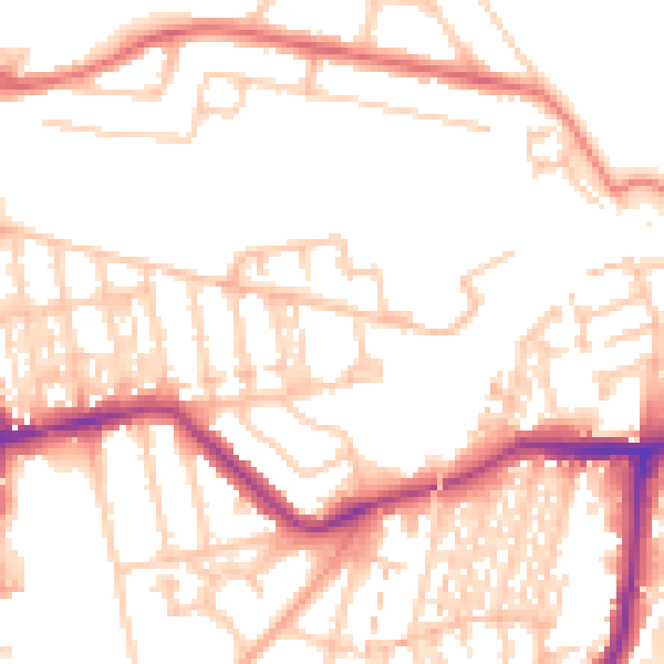 Daytime road noise heatmap for NE3 1AX
