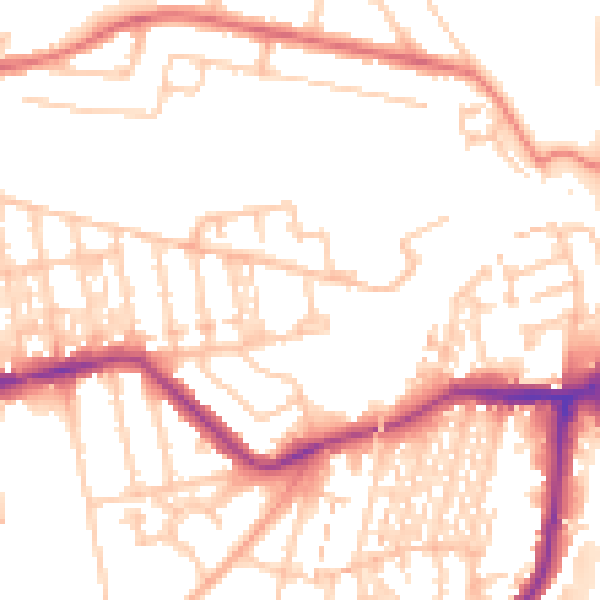 Daytime road noise heatmap for NE3 1AY