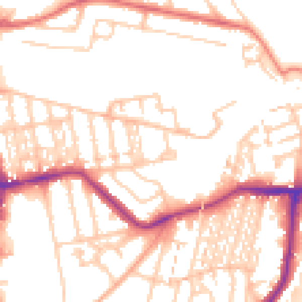 Daytime road noise heatmap for NE3 1BA