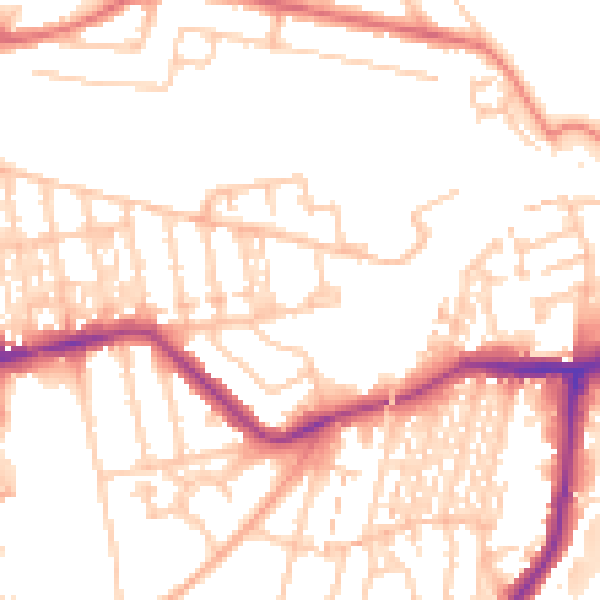 Daytime road noise heatmap for NE3 1BB